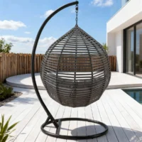 Hammock Swing Chair – Relaxing Comfort and Stylish Outdoor Living The hammock swing chair is designed to bring relaxation, comfort, and a cozy lifestyle experience to your home or outdoor space. Whether for gardens, balconies, patios, or indoor lounging areas, this swing chair creates a perfect spot for reading, resting, or simply unwinding. Comfortable Swinging Experience The chair features a gently suspended design that provides a soothing rocking motion. In addition, the ergonomic seating structure supports your body comfortably, making it ideal for long relaxation periods. Strong and Durable Construction Built with a sturdy metal frame and high-quality rope, rattan, or fabric seating, this hammock swing chair ensures long-lasting durability. Moreover, it is designed to handle regular use while maintaining stability and safety. Stylish and Modern Design Its elegant and contemporary look enhances any space, whether indoors or outdoors. As a result, it adds a decorative and luxurious touch to your garden, balcony, or living room. Easy Maintenance The materials are easy to clean with a damp cloth. Furthermore, its durable construction ensures long-term performance with minimal maintenance. Key Features ✅ Relaxing hammock-style swing design ✅ Strong and stable metal frame ✅ Comfortable ergonomic seating ✅ Suitable for indoor and outdoor use ✅ Stylish modern aesthetic ✅ Durable rope, rattan, or fabric material ✅ Easy-to-clean and low-maintenance ✅ Perfect for relaxation and leisure